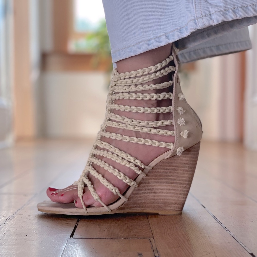 💋 Cream rope wedges 💋